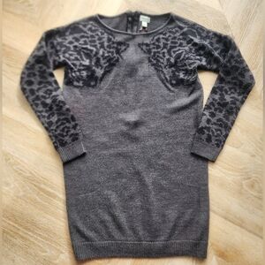 Double Leopard Sweater Dress